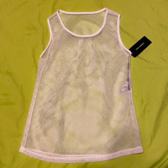 Dolce & Gabbana White Mesh Tank Top size 8 - Picture 1 of 9